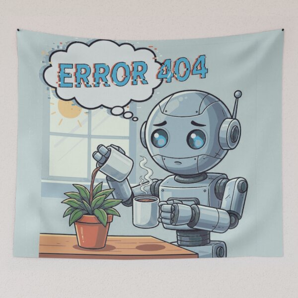 Item preview, Relatable Error 404 Robot Coffee Digital Art designed and sold by MartinxMarie.