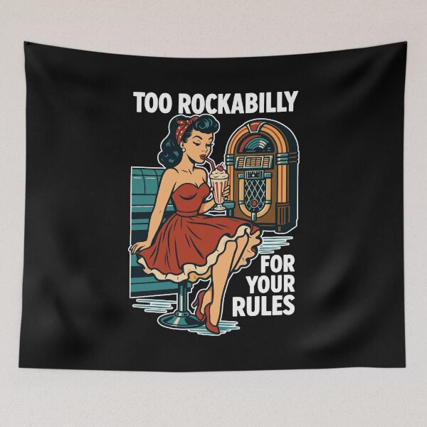 Item preview, Rockabilly rebel 50s diner jukebox retro  designed and sold by Pineapple-Tree.