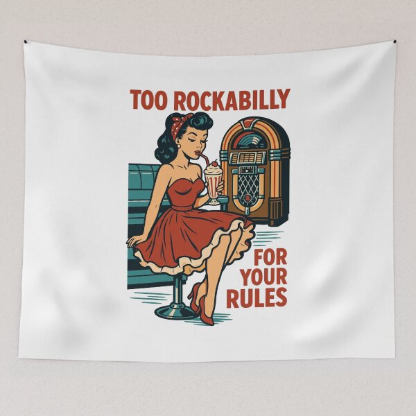 Item preview, Rockabilly rebel 50s diner jukebox retro  designed and sold by Pineapple-Tree.