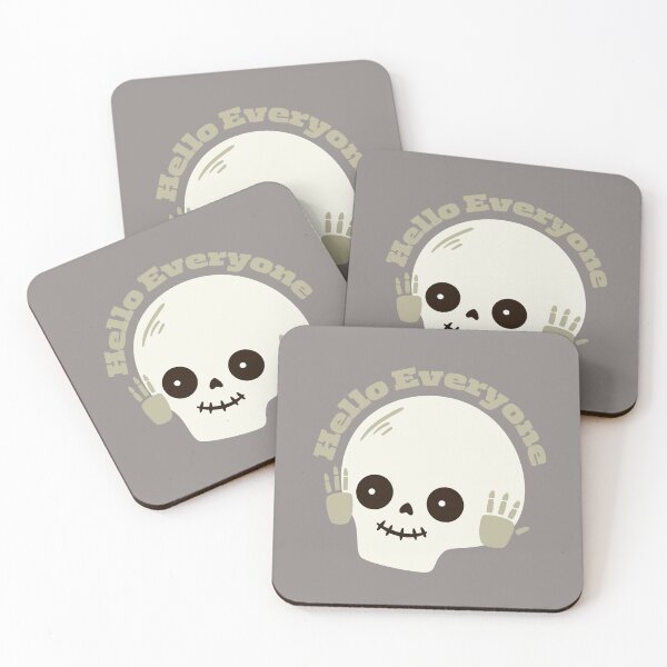 Item preview, Hello Everyone Cute Skull Headphones Design | Funny Minimal Cartoon Art designed and sold by MUKUND FASHION DESIGN.