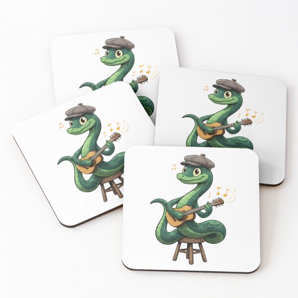 Item preview, Cute Snake Playing Guitar Cartoon Illustration designed and sold by hn79.
