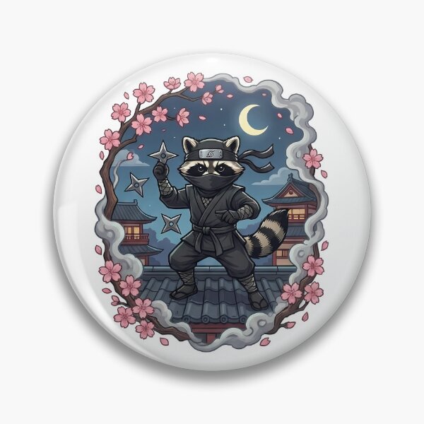 Item preview, Stealthy Raccoon Ninja Moonlit Sakura Night designed and sold by k3rstman1.