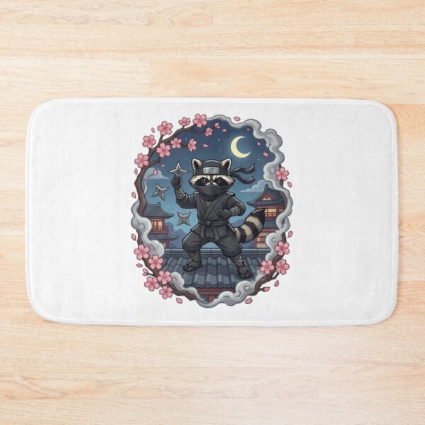 Item preview, Stealthy Raccoon Ninja Moonlit Sakura Night designed and sold by k3rstman1.