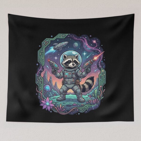 Item preview, Raccoon Astronaut Alien Planet Explorer Laser designed and sold by k3rstman1.