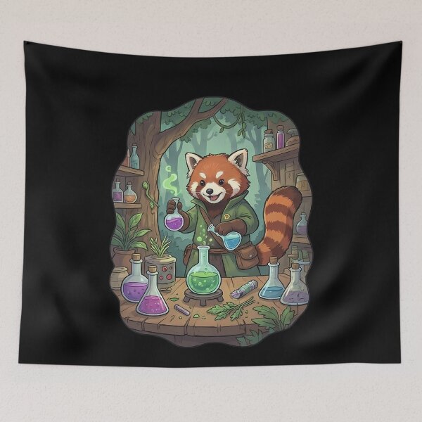 Item preview, Cute Red Panda Alchemist Potion Maker Fantasy designed and sold by k3rstman1.