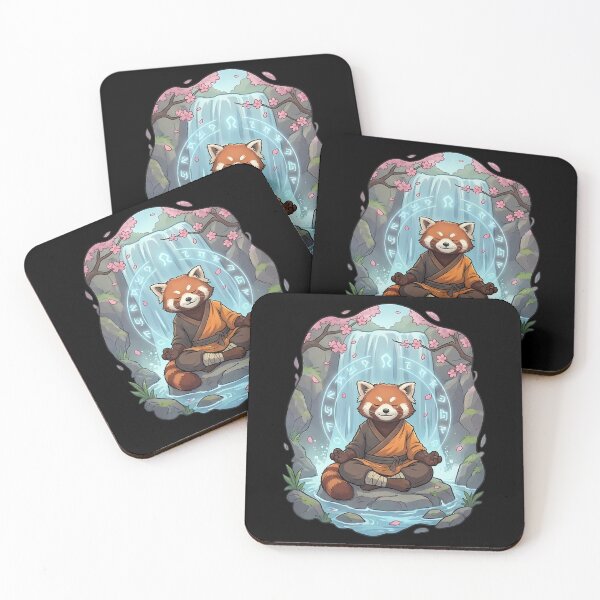 Item preview, Zen Red Panda Monk Meditation Waterfall designed and sold by k3rstman1.