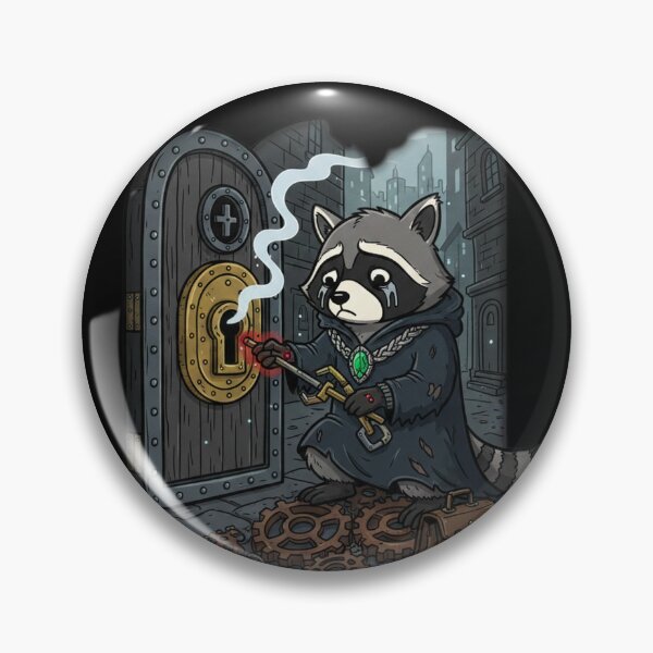 Item preview, Sad Steampunk Raccoon At Locked Door Fantasy Art designed and sold by RebellDancer.