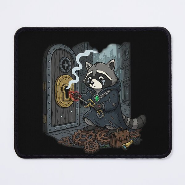 Item preview, Sad Steampunk Raccoon At Locked Door Fantasy Art designed and sold by RebellDancer.