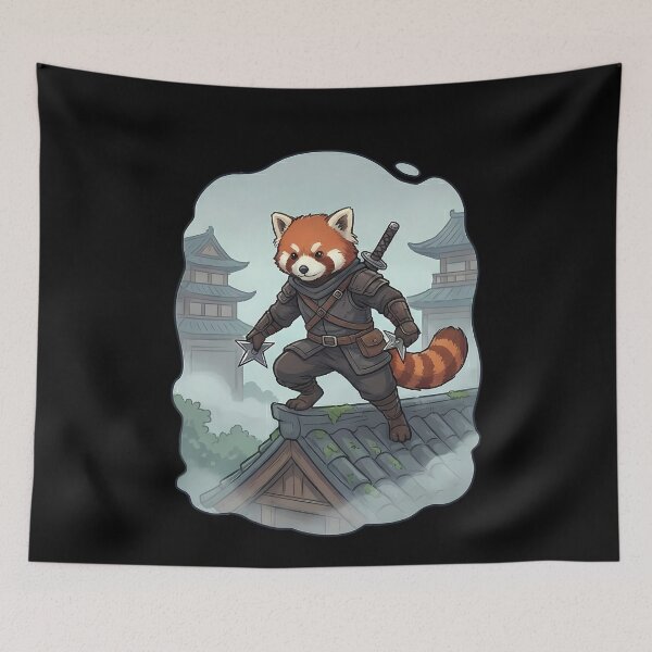 Item preview, Red Panda Ninja Warrior Japanese Stealth designed and sold by k3rstman1.