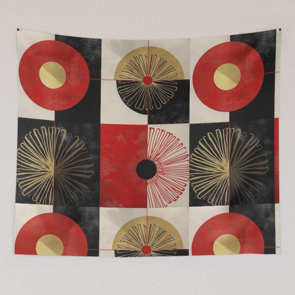 Item preview, Abstract Geometric Floral Grid designed and sold by TeutaDesings.