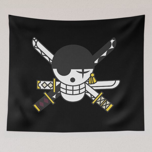 Item preview, zoro vice captain samurai pirates jolly roger flag white designed and sold by jeriney.
