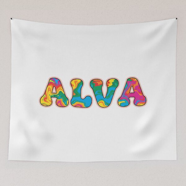Item preview, ❤️ Alva Personalized Name Wavy Retro Shirt, Coffee Mug, Sticker Gift designed and sold by HelixPedia.