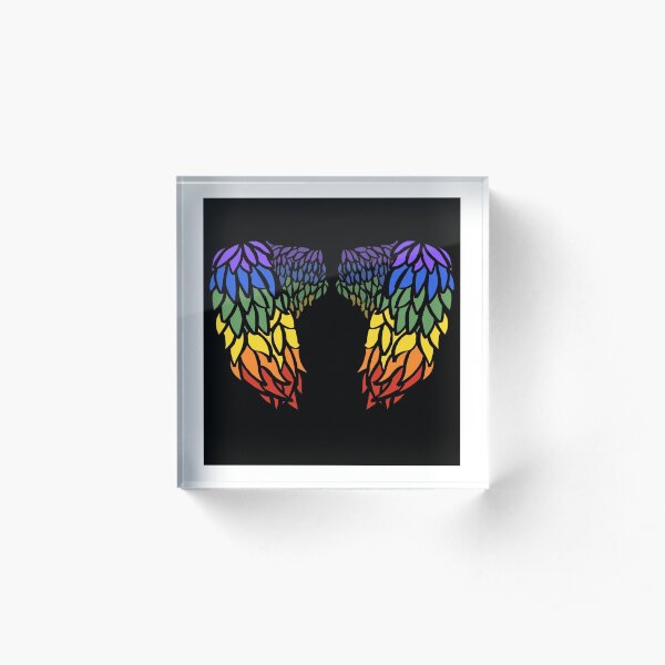 LGBT angel wings (black) Acrylic Block