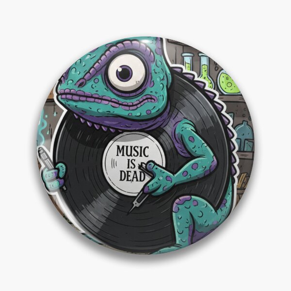 Item preview, Music Is Dead Gecko Dark Music Illustration designed and sold by RebellDancer.