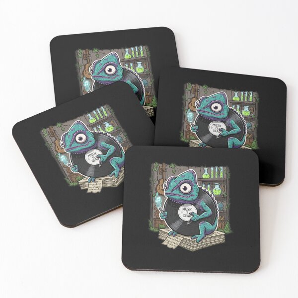Item preview, Music Is Dead Gecko Dark Music Illustration designed and sold by RebellDancer.
