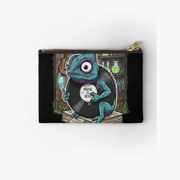 Item preview, Music Is Dead Gecko Dark Music Illustration designed and sold by RebellDancer.