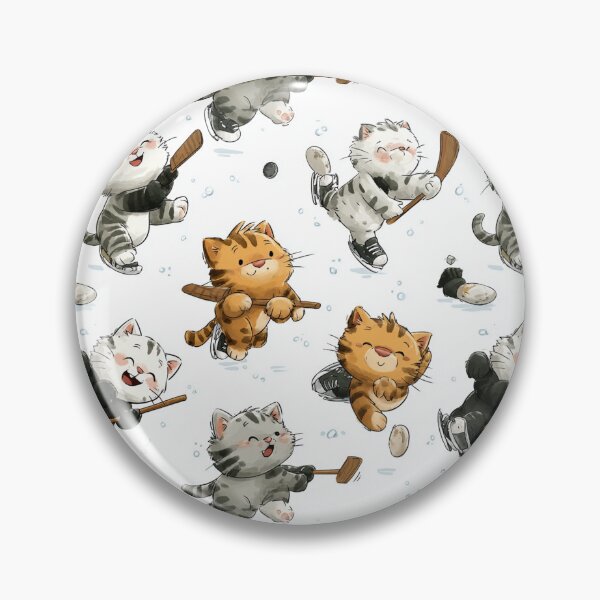 Aperçu de l'œuvre Funny Ice Hockey Cat  – Playful Slipping Cats   | Cat Lover | Sport | Ice Hockey | Gift idea  créée et vendue par VieUnique.
