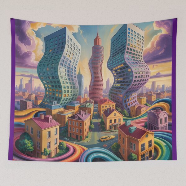 Item preview, А fantastical cityscape. designed and sold by Lilashakti ⭐️ ⭐️ ⭐️ ⭐️ ⭐️.
