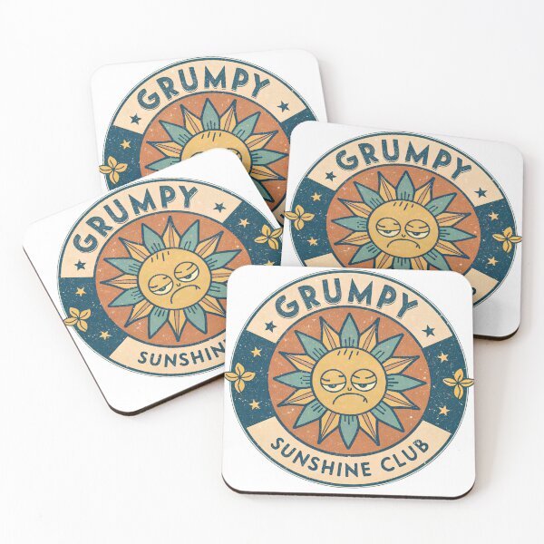 Item preview, Grumpy Sunshine Club – Retro Grumpy Sun Vintage Badge Design designed and sold by VividOrganica.