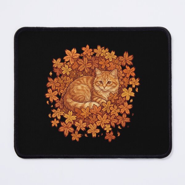 Item preview, Autumn Maple Leaves Cat designed and sold by GrinReaperGoods.