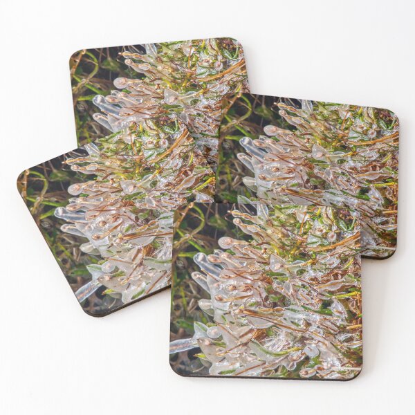 Item preview, Frozen Nature - Macro Ice Crystals on Vegetation designed and sold by Keltoi-art.