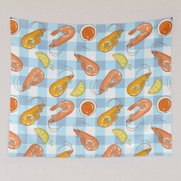 Item preview, Prawns and cocktail sauce (blue) designed and sold by HarunaMcDesigns.