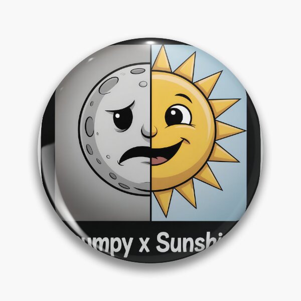 Item preview, Grumpy x Sunshine Polaroid – Cute Sun & Moon Cartoon Contrast Design designed and sold by VividOrganica.