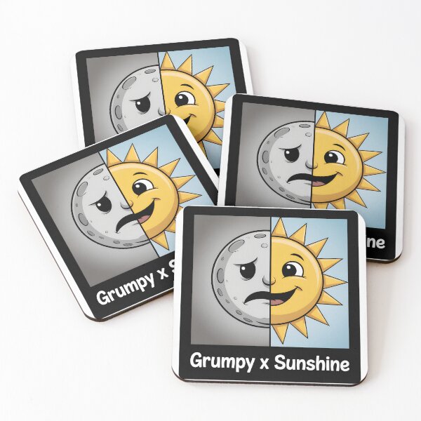 Item preview, Grumpy x Sunshine Polaroid – Cute Sun & Moon Cartoon Contrast Design designed and sold by VividOrganica.