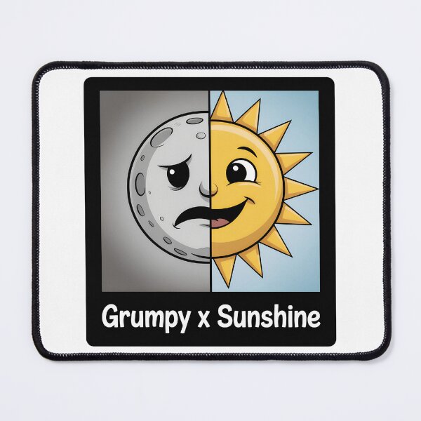 Item preview, Grumpy x Sunshine Polaroid – Cute Sun & Moon Cartoon Contrast Design designed and sold by VividOrganica.