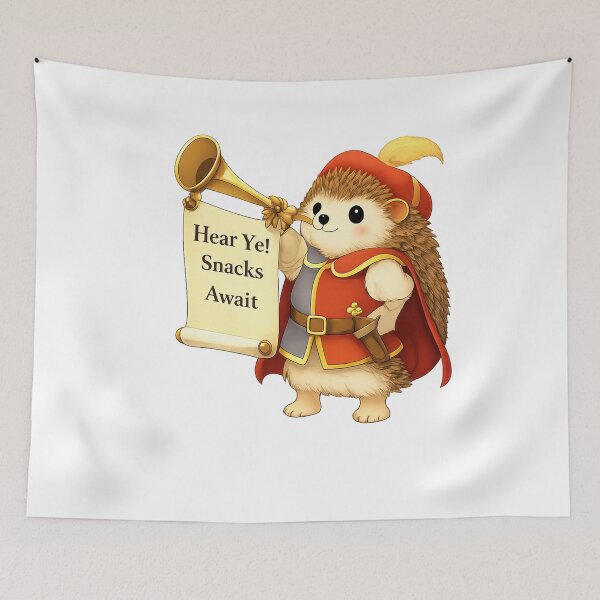 Item preview, Hedgehog Herald – Hear Ye! Snacks Await designed and sold by CraftLum.