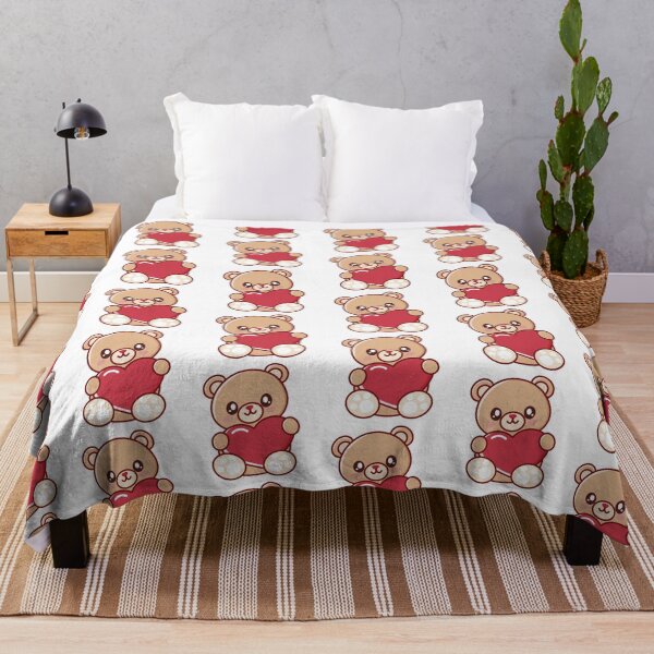 Item preview, Cute Kawaii Teddy Bear Holding Heart designed and sold by happytulipco.
