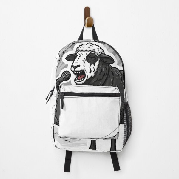Item preview, Black And White Rock Sheep Singing Illustration designed and sold by RebellDancer.