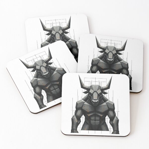 Item preview, Ancient Strength: Geometric Stone Minotaur Guardian Statue designed and sold by MartinxMarie.
