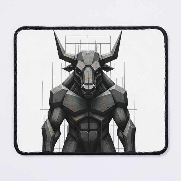 Item preview, Ancient Strength: Geometric Stone Minotaur Guardian Statue designed and sold by MartinxMarie.