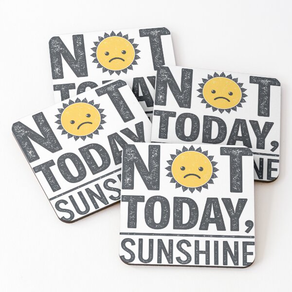 Item preview, Not Today, Sunshine – Minimalist Grumpy Sun Typography Humor Design designed and sold by VividOrganica.