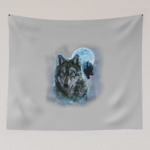 Item preview, Grey Wolf Hunting Ground ICY Moon wolves Forest Nature Galaxy designed and sold by FrankIsabel.