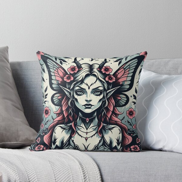 Item preview, Dark Forest Fairy – Tattoo Flash Illustration designed and sold by WhereHopeBlooms.