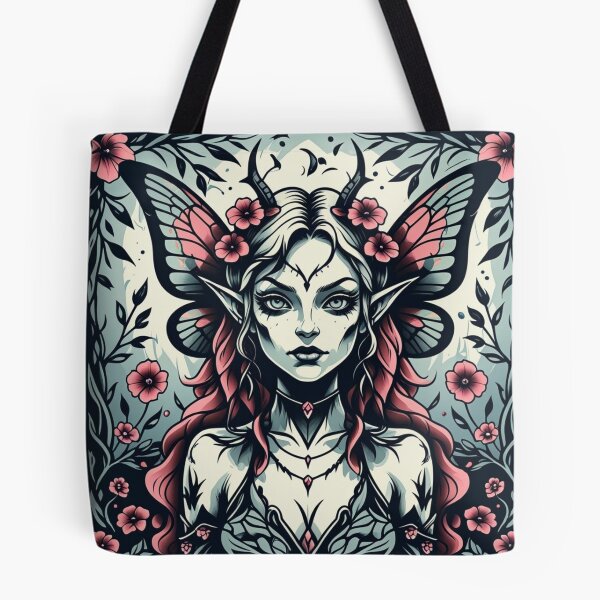 Item preview, Dark Forest Fairy – Tattoo Flash Illustration designed and sold by WhereHopeBlooms.