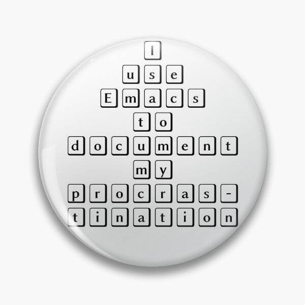 Artikelvorschau, Ich nutze Emacs, um meine Prokrastination zu dokumentieren – Lisp- und Emacs-Humor entworfen und verkauft von Nerd Romance Café.