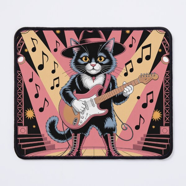 Item preview, Black cat rock musician. designed and sold by Lilashakti ⭐️ ⭐️ ⭐️ ⭐️ ⭐️.