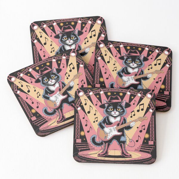 Item preview, Black cat rock musician. designed and sold by Lilashakti ⭐️ ⭐️ ⭐️ ⭐️ ⭐️.