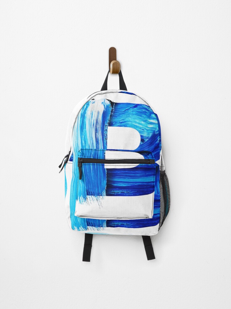 Thumbnail 1 of 3, Backpack, Cursive B Initial Monogram | Vector Paint Texture Initial Art designed and sold by Raj-Designs.