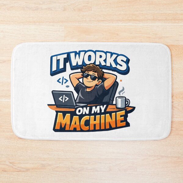 Item preview, It Works On My Machine – Funny Programmer & Developer Meme Illustration designed and sold by inaveed.