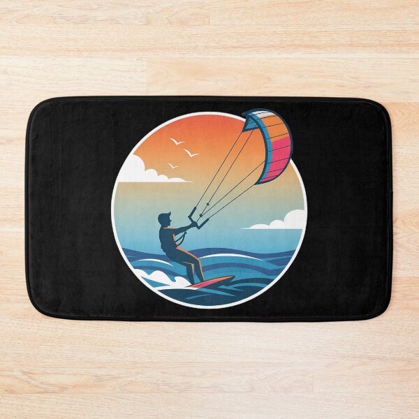 Item preview, Kitesurfing Sunset  – Bold Kite Surfer Ocean Illustration designed and sold by VividOrganica.
