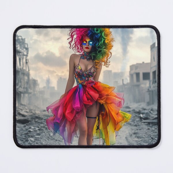 Item preview, Celestia Rain, Rainbow Goddess Walking Through Ruined City designed and sold by Kat's Design Hub.