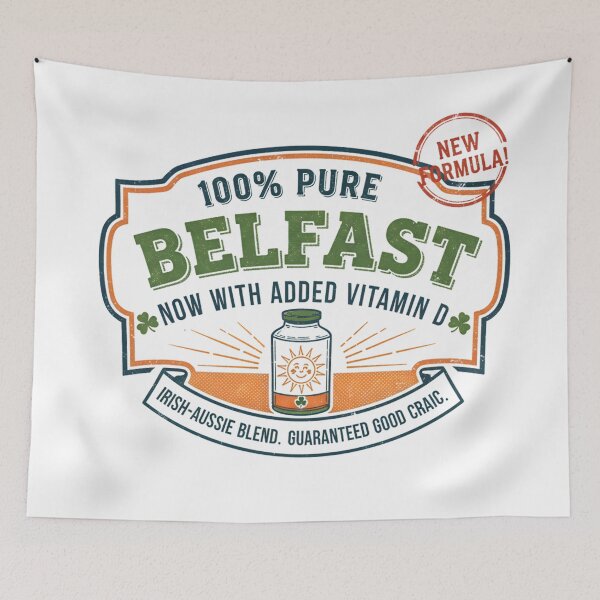 Item preview, 100% Pure Belfast Vitamin D | Funny Irish Aussie Humour & Craic | Retro Vintage Label designed and sold by gomofo1974.
