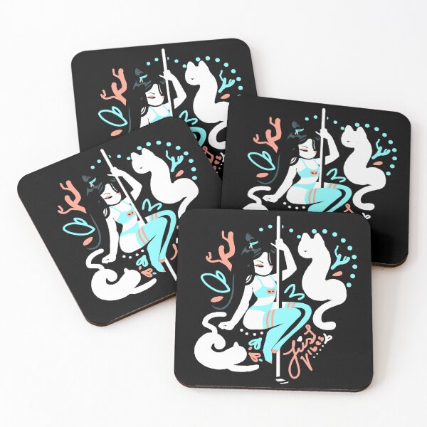Item preview, Just Vibes! A Cute Pole dancer sticker with cat and floral themes designed and sold by Soratern.