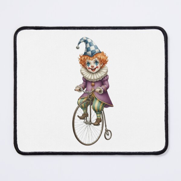 Item preview, Vintage illustration of a small smiling clown on a penny-farthing (old bicycle) designed and sold by CHRIST5000.