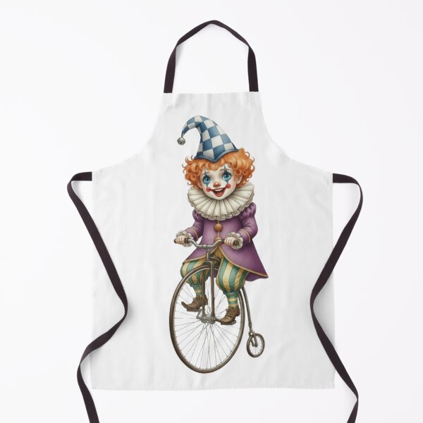 Item preview, Vintage illustration of a small smiling clown on a penny-farthing (old bicycle) designed and sold by CHRIST5000.