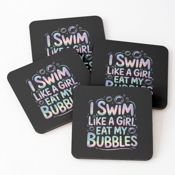 Item preview, I Swim Like A Girl Eat My Bubbles Shirt Swimming Rainbow  designed and sold by VerseFarm.